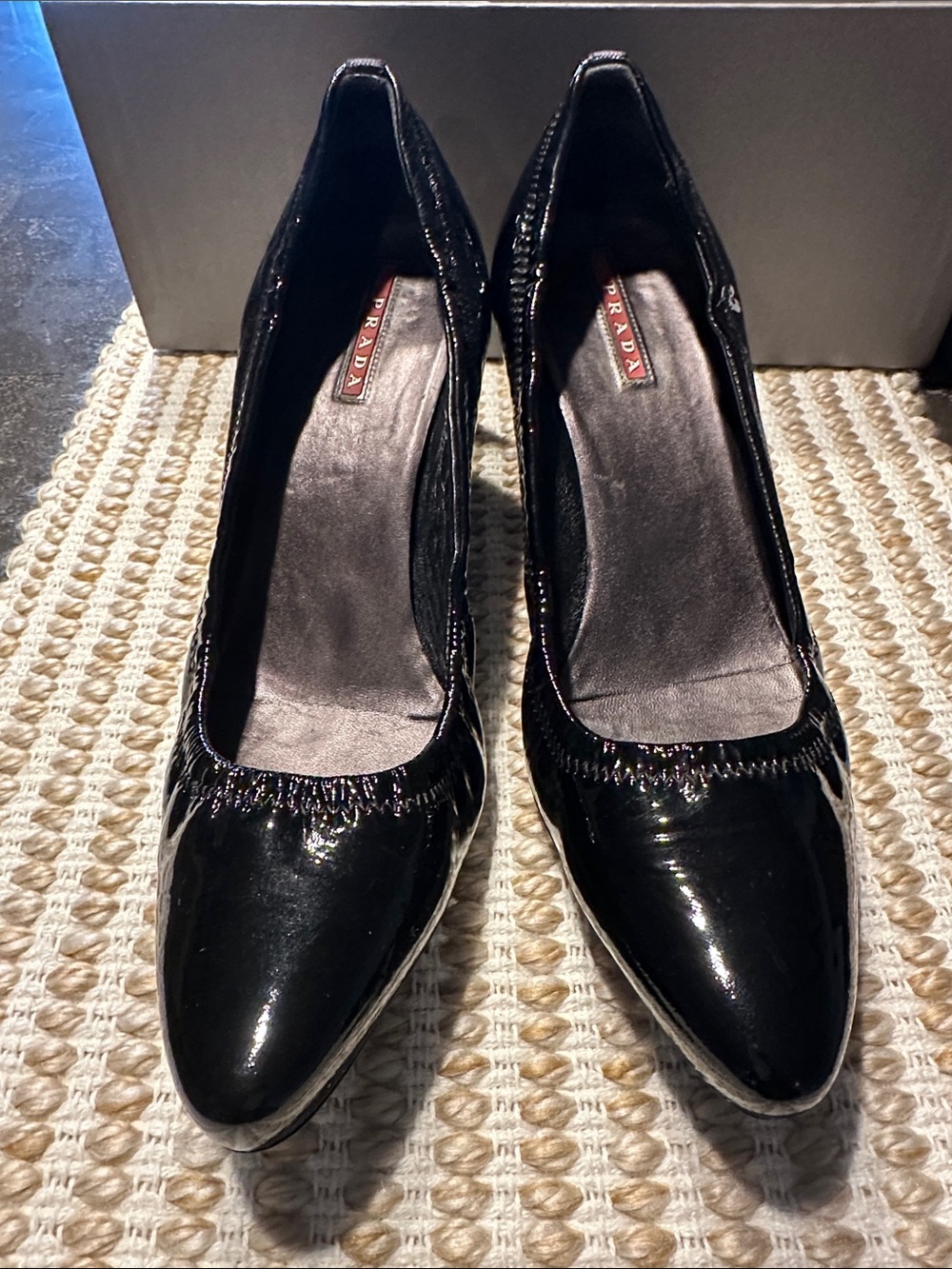 Prada Black Patent Leather Pointed Pumps